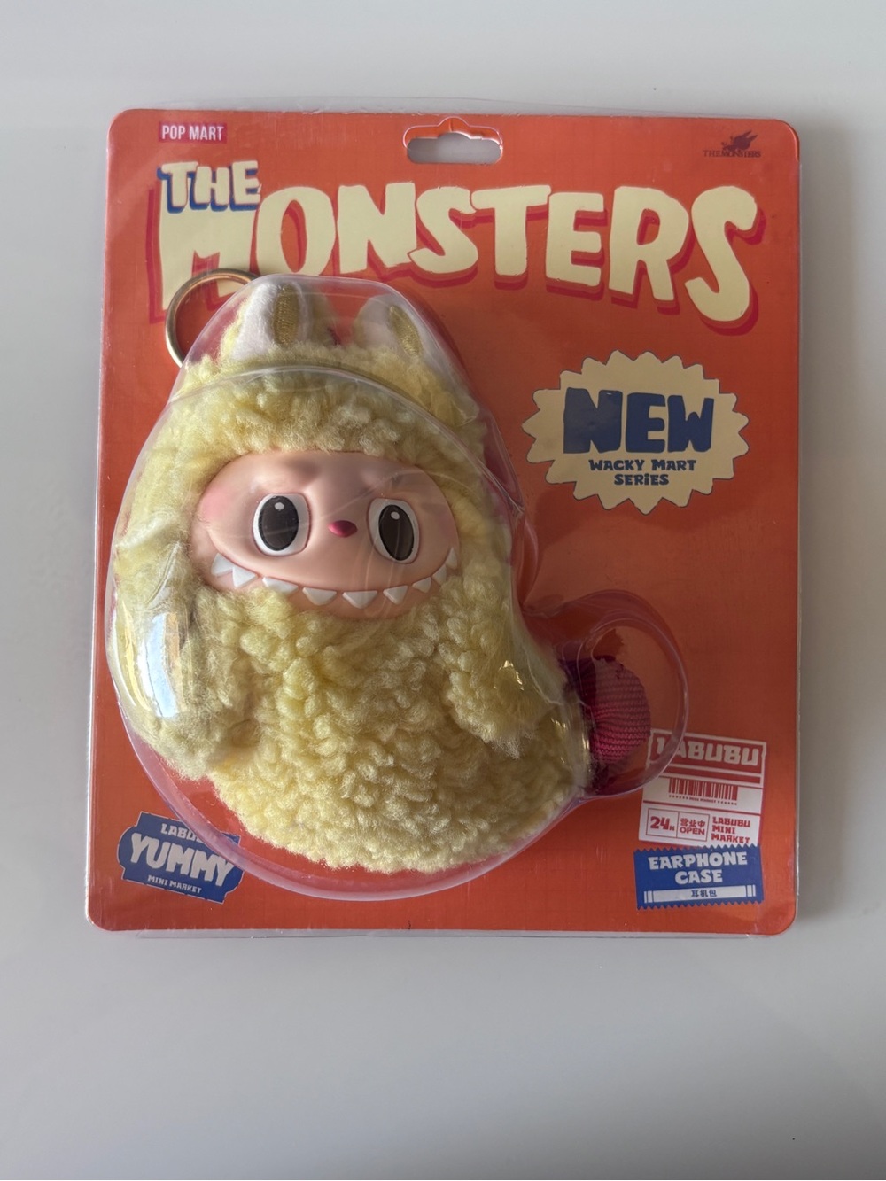 POP MART Labubu The Monsters Wacky Mart Earphone Case Plush Keychain NWT